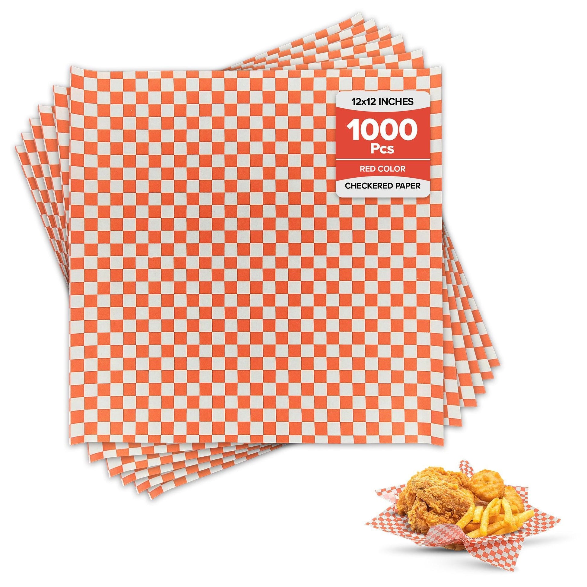 12x12 Red Checker Wrap Paper 1000ct -Value Plus