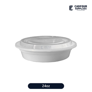 24oz Round Containers W/ Clear Lid – RC24 PCM/PPP