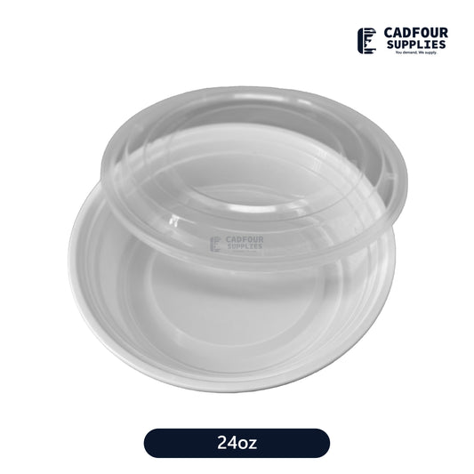 24oz Round Containers W/ Clear Lid – RC24 PCM/PPP