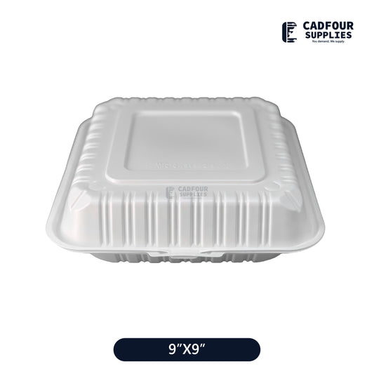 9x9 Plastic Hinged Lid Containers-SLPP 901