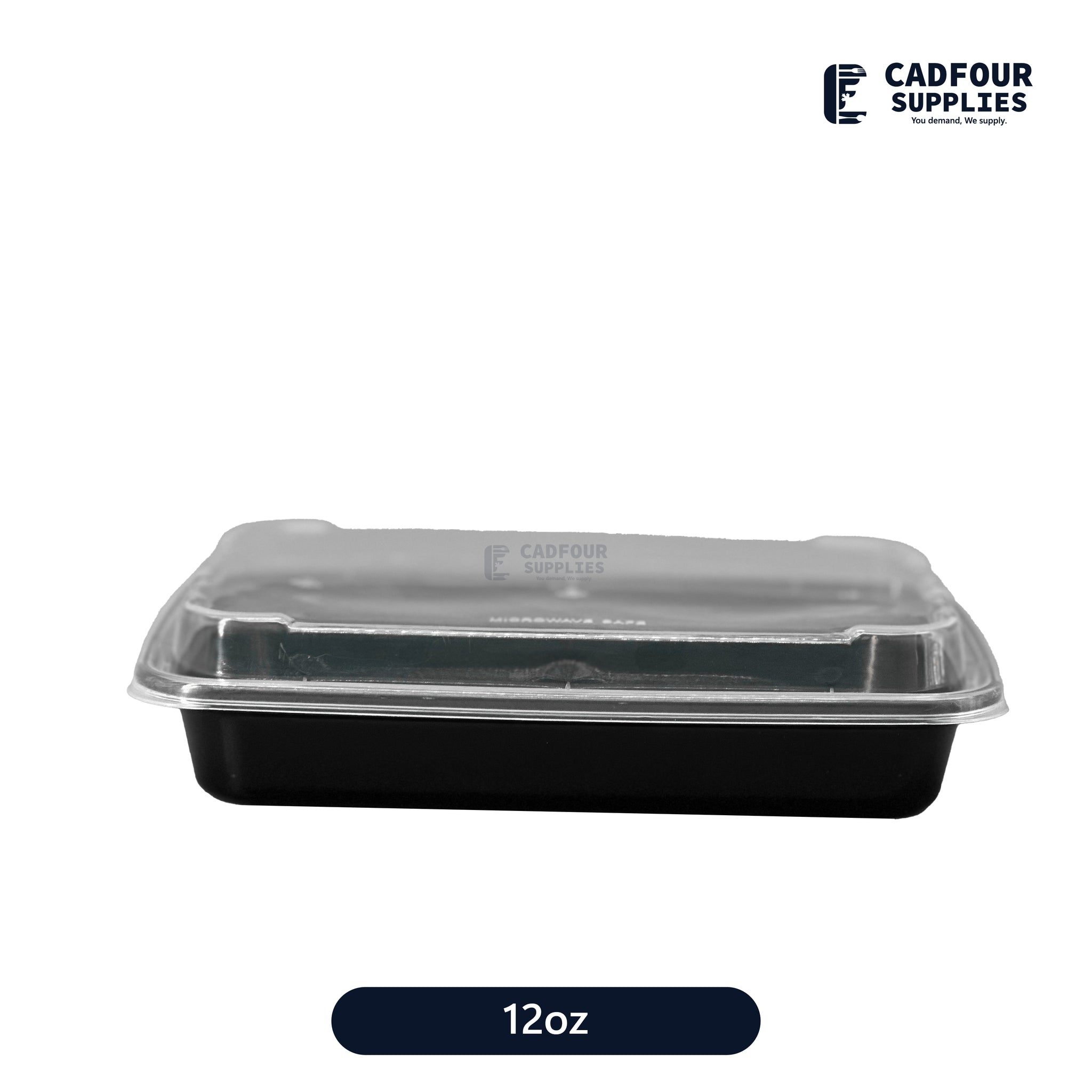 12oz Rectangular Containers W/ Clear Lid-T12 PCM/PPP