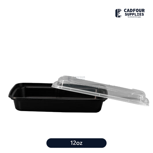 12oz Rectangular Containers W/ Clear Lid-T12 PCM/PPP