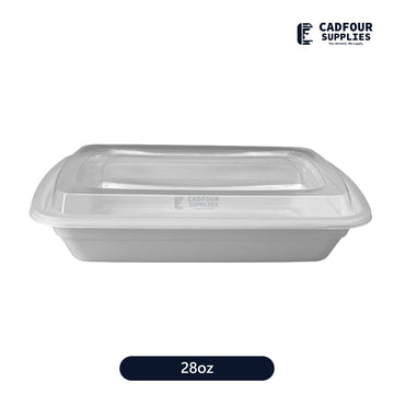 28oz Rectangular Containers W/ Clear Lid-T28 PCM/PPP