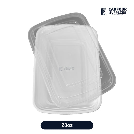 28oz Rectangular Containers W/ Clear Lid-T28 PCM/PPP