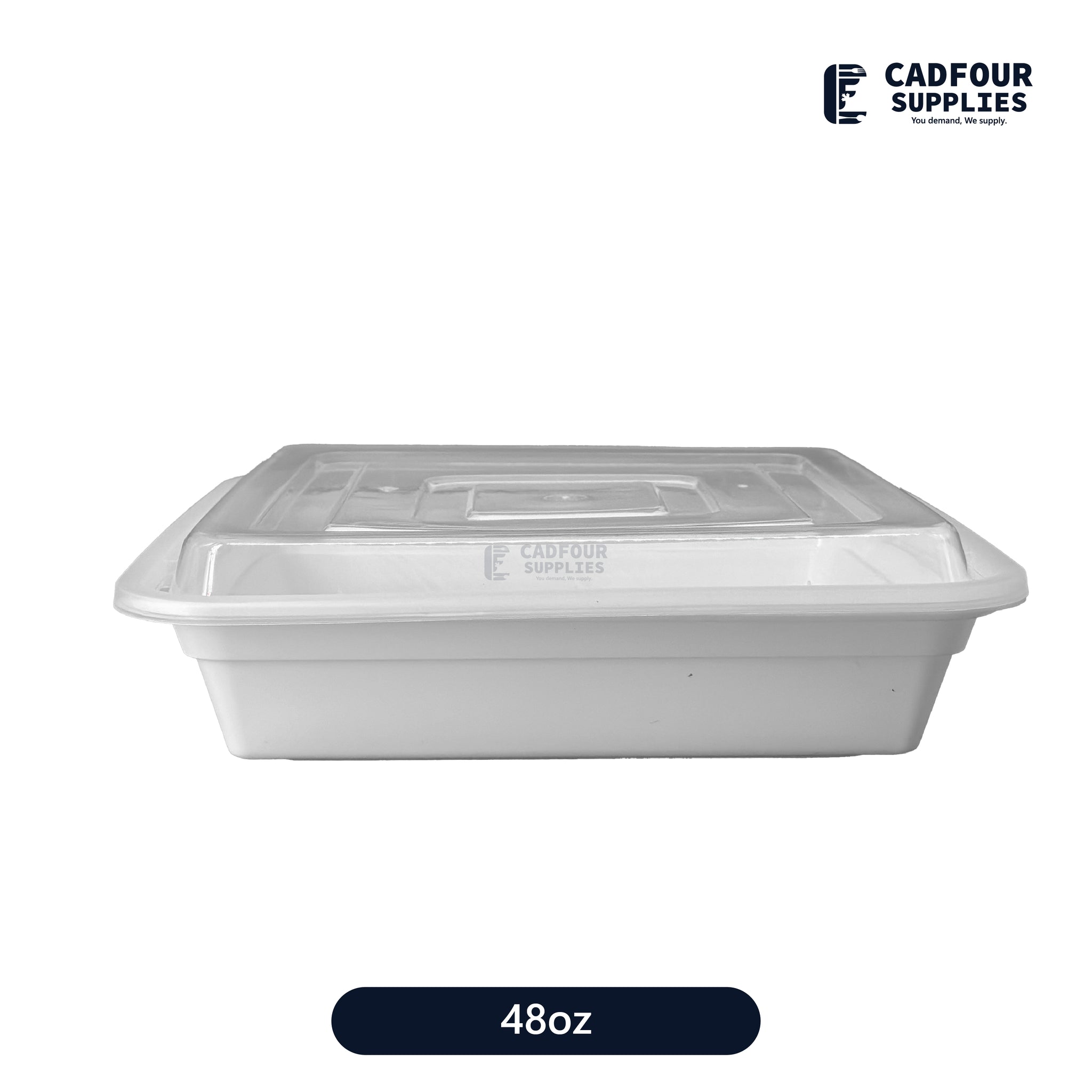 48oz Rectangular Containers W/ Clear Lid-T48 PCM/PPP
