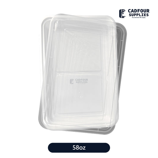 58oz Rectangular Containers W/ Clear Lid-T58 PCM/PPP