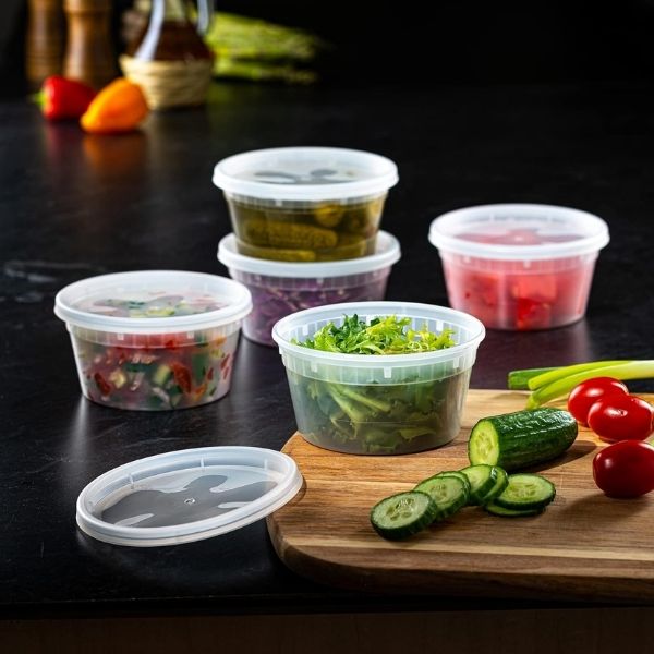 Hotpack 12oz PP deli round container with lid 240 sets packaging box