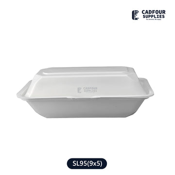 9x5 Plastic Hinged Heavy Duty Hot Dog Containers with Lock on Front-SL95