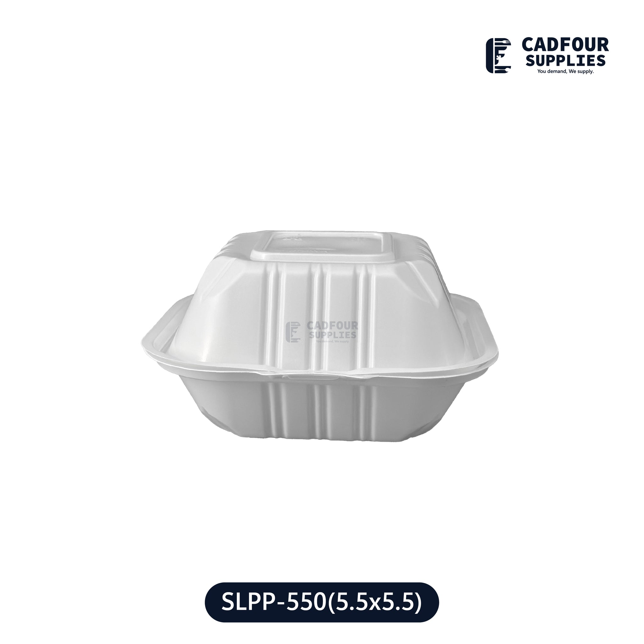 5x5 Plastic Hinged Lid Containers-SLPP 550