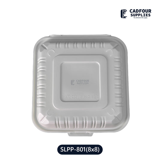 8x8 Plastic Hinged Lid Containers-SLPP 801