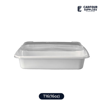 16oz Rectangular Containers W/ Clear Lid-T16 PCM/PPP