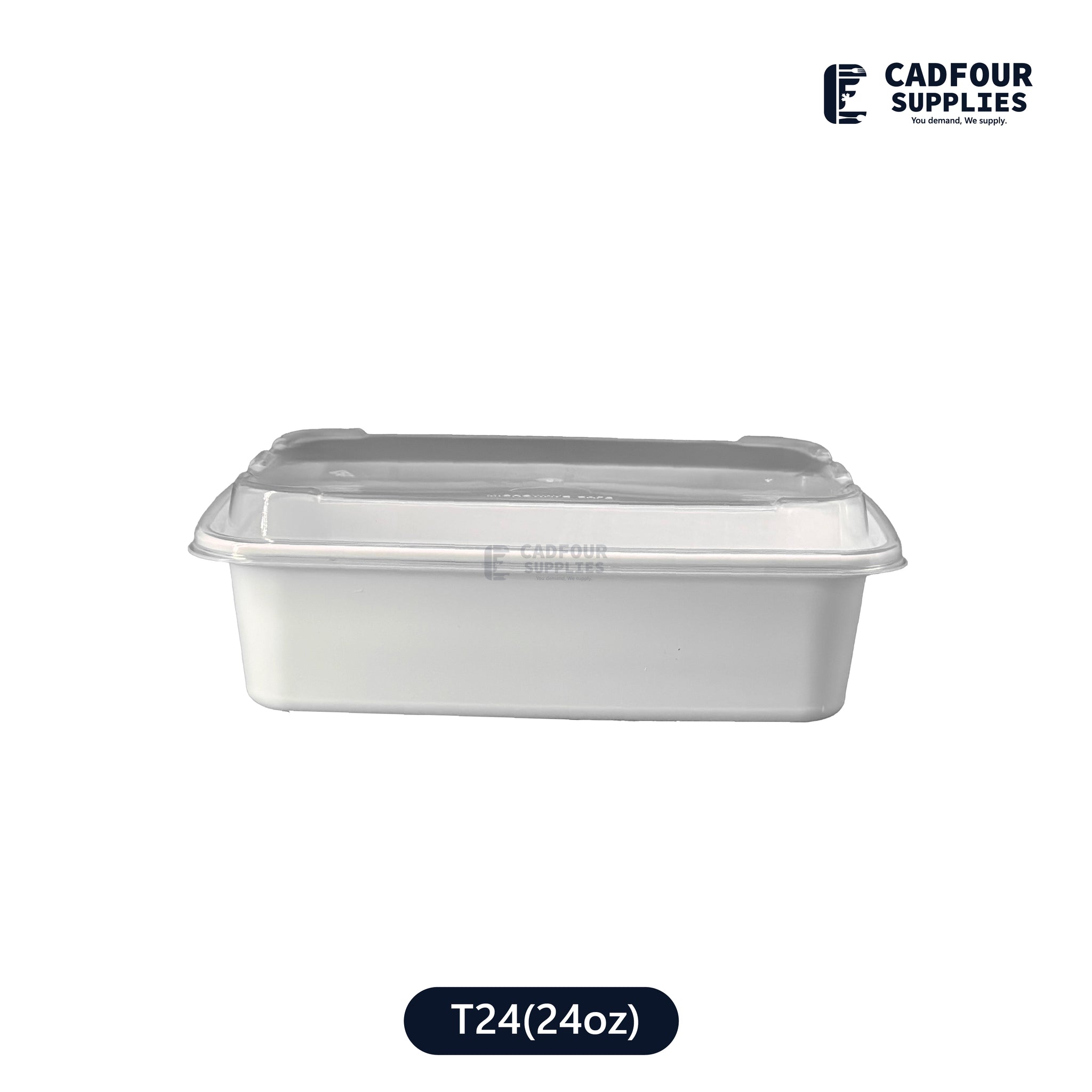 24oz Rectangular Containers W/ Clear Lid-T24 PCM/PPP