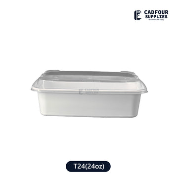24oz Rectangular Containers W/ Clear Lid-T24 PCM/PPP