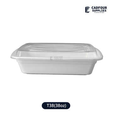 38oz Rectangular Containers W/ Clear Lid-T38 PCM/PPP