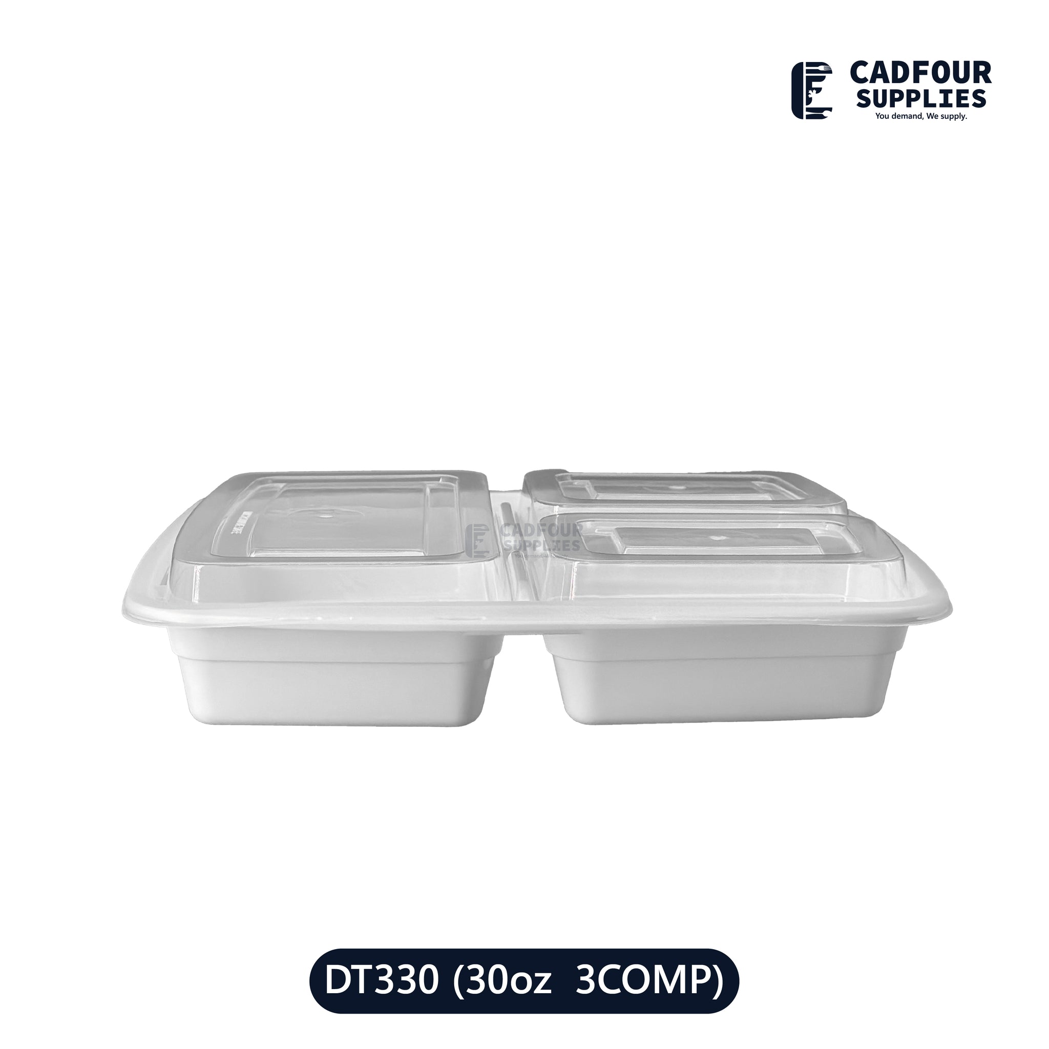 39oz Rectangular 3 Compartments  Containers W/ Clear Lid-DT339 PCM/PPP