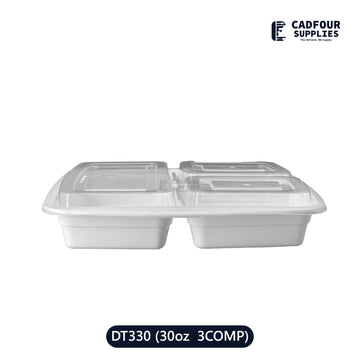 39oz Rectangular 3 Compartments  Containers W/ Clear Lid-DT339 PCM/PPP
