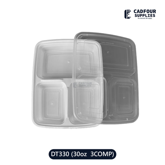 39oz Rectangular 3 Compartments  Containers W/ Clear Lid-DT339 PCM/PPP