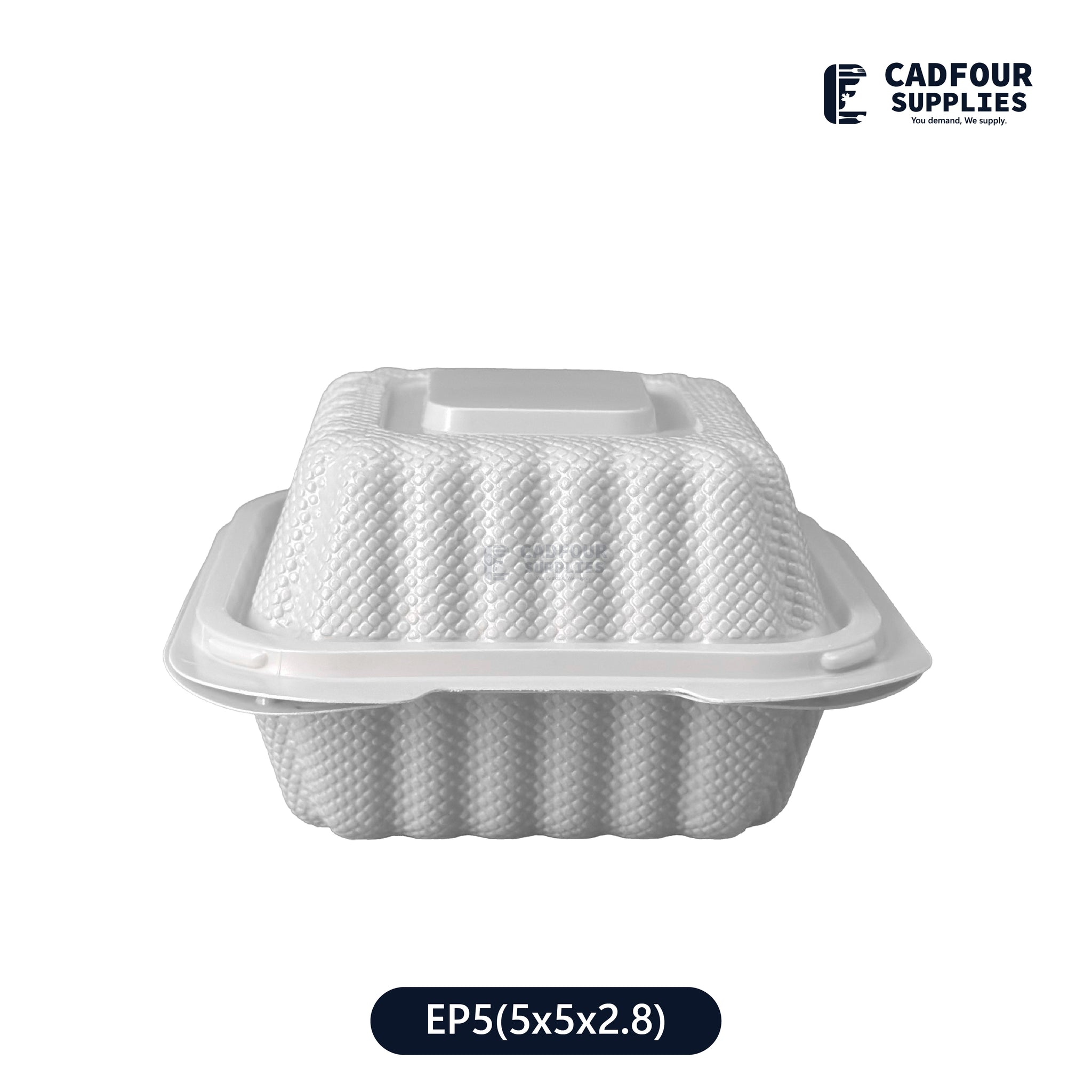5x5 Plastic Hinged Connected Lid Containers-LR EP5