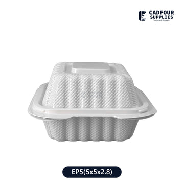 5x5 Plastic Hinged Connected Lid Containers-LR EP5