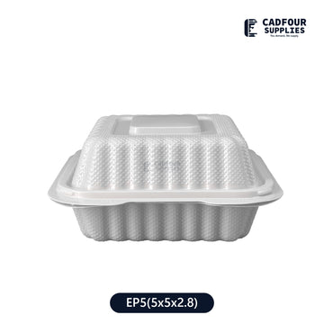 6x6 Plastic Hinged Connected Lid Containers-LR EP6