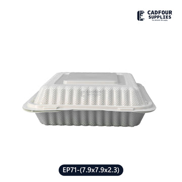 7x7 Plastic Hinged Connected Lid Containers-LR EP71