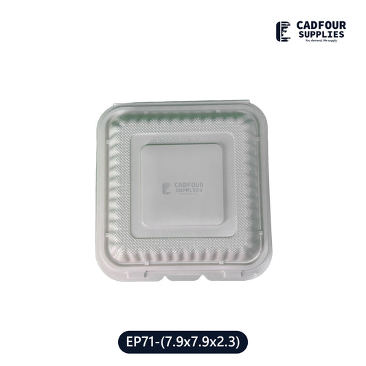 7x7 Plastic Hinged Connected Lid Containers-LR EP71
