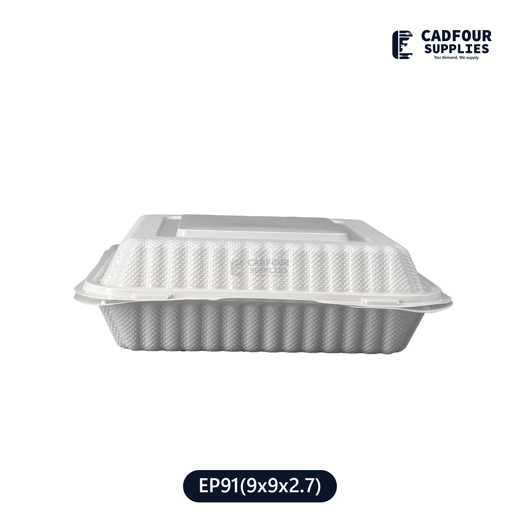 9x9 Plastic Hinged Connected Lid Containers-LR EP91