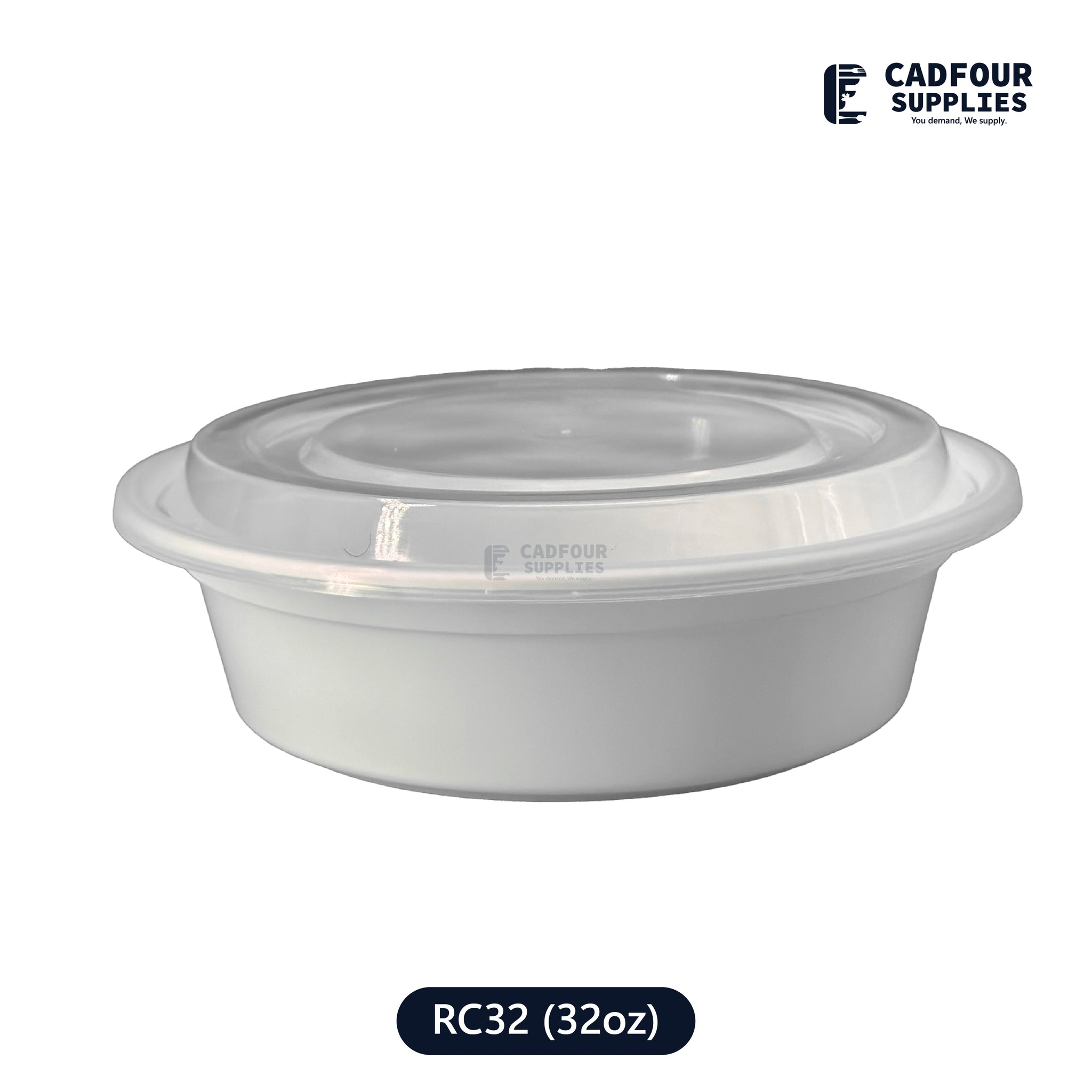 32oz Round Containers W/ Clear Lid – RC32 PCM/PPP