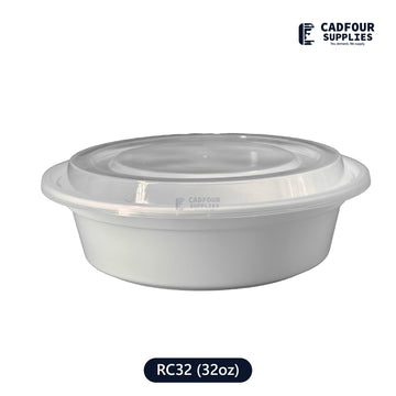 32oz Round Containers W/ Clear Lid – RC32 PCM/PPP