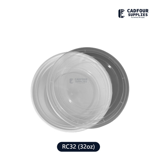 32oz Round Containers W/ Clear Lid – RC32 PCM/PPP