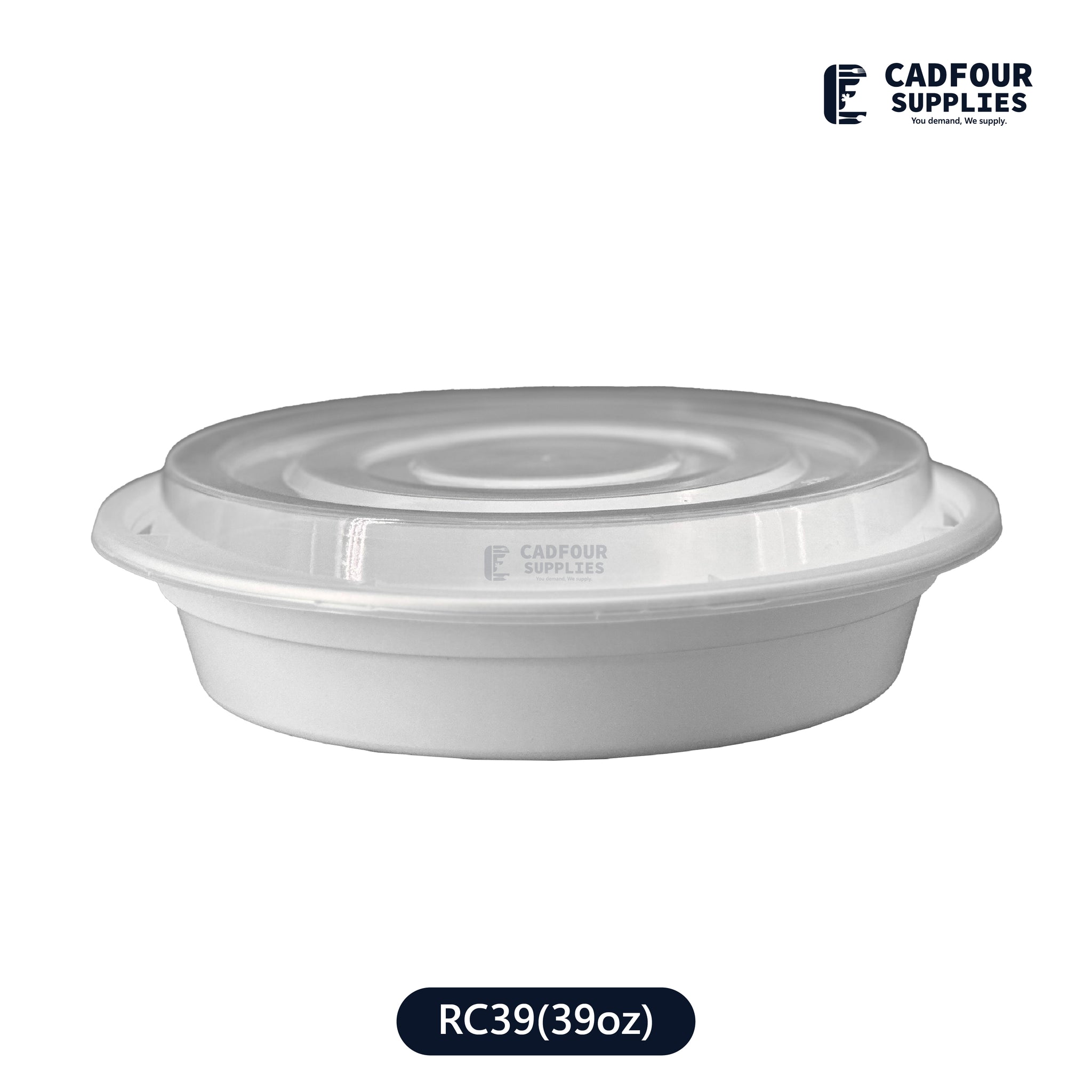 39oz Round Containers W/ Clear Lid – RC39 PCM/PPP