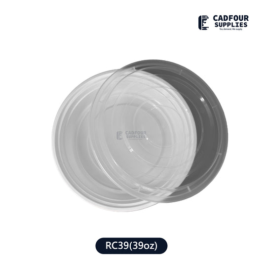 39oz Round Containers W/ Clear Lid – RC39 PCM/PPP