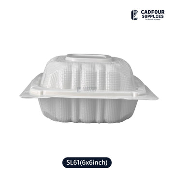6x6 Plastic Hinged Lid Containers 1 Compartments-SL61