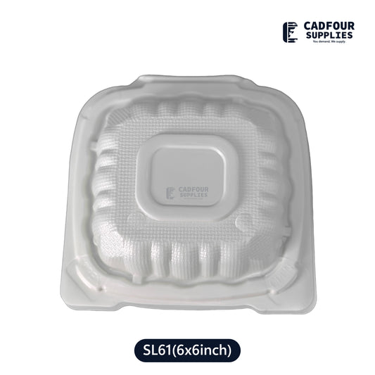6x6 Plastic Hinged Lid Containers 1 Compartments-SL61