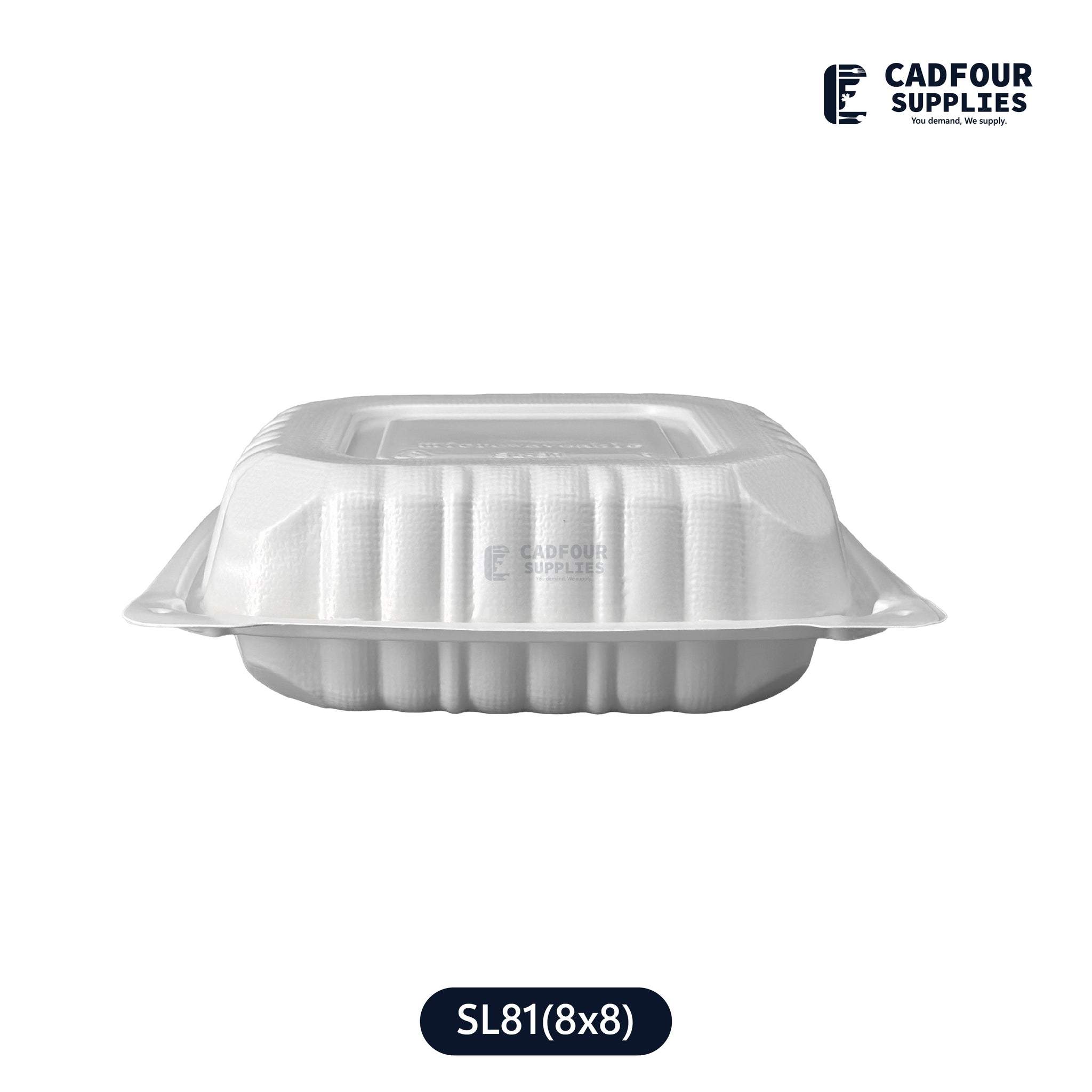 8x8 Plastic Hinged Lid Containers 1 Compartments-SL81
