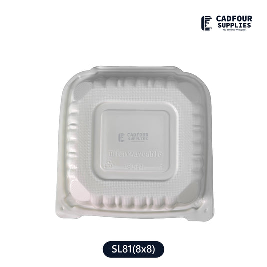 8x8 Plastic Hinged Lid Containers 1 Compartments-SL81