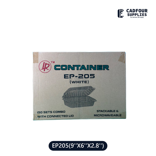 9x6 Plastic Hinged Connected Lid Containers-LR EP205