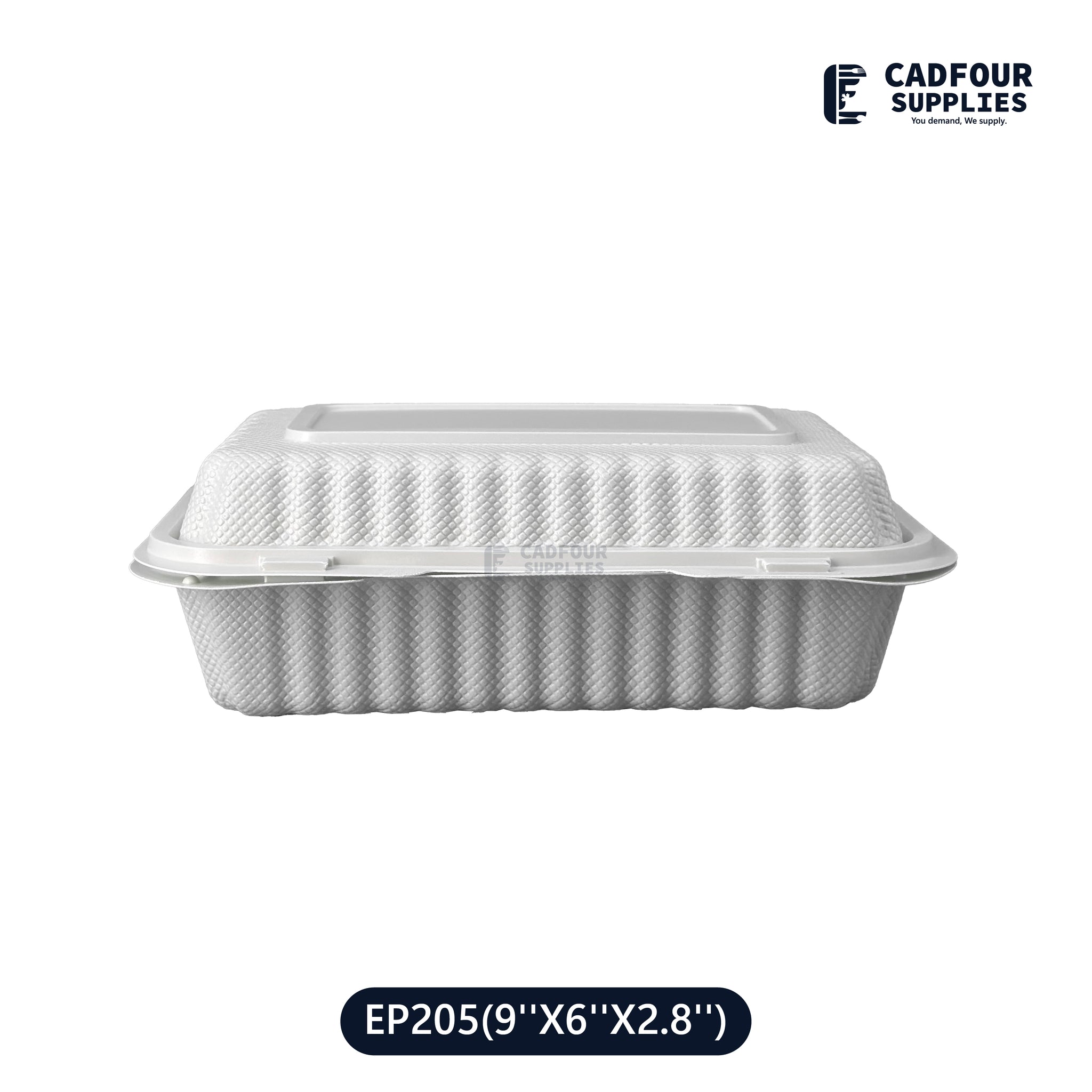 9x9 Bagasse Clamshell  Containers 3 Compartments