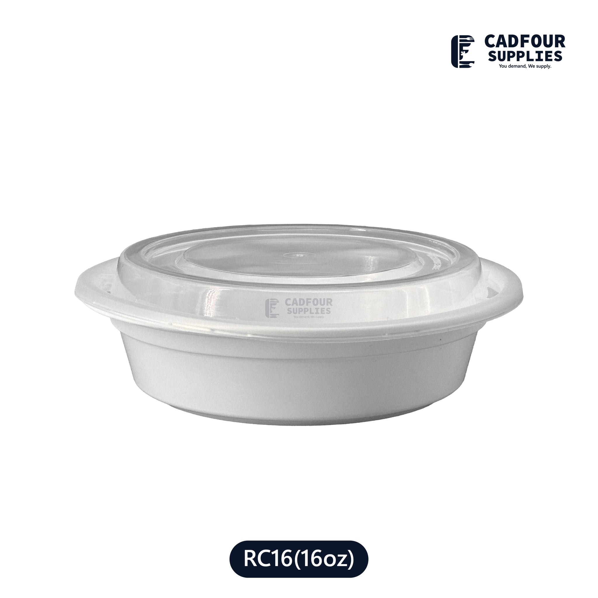 16oz Round Containers W/ Clear Lid – RC16 PCM/PPP