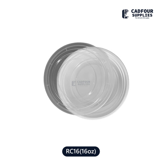 16oz Round Containers W/ Clear Lid – RC16 PCM/PPP
