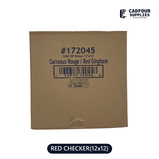 12x12 Red Checker Wrap Paper