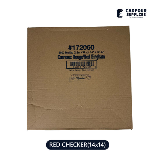 14x14 Red Checker Wrap Paper