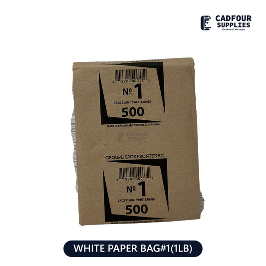 No 1 White Handleless Paper Bags