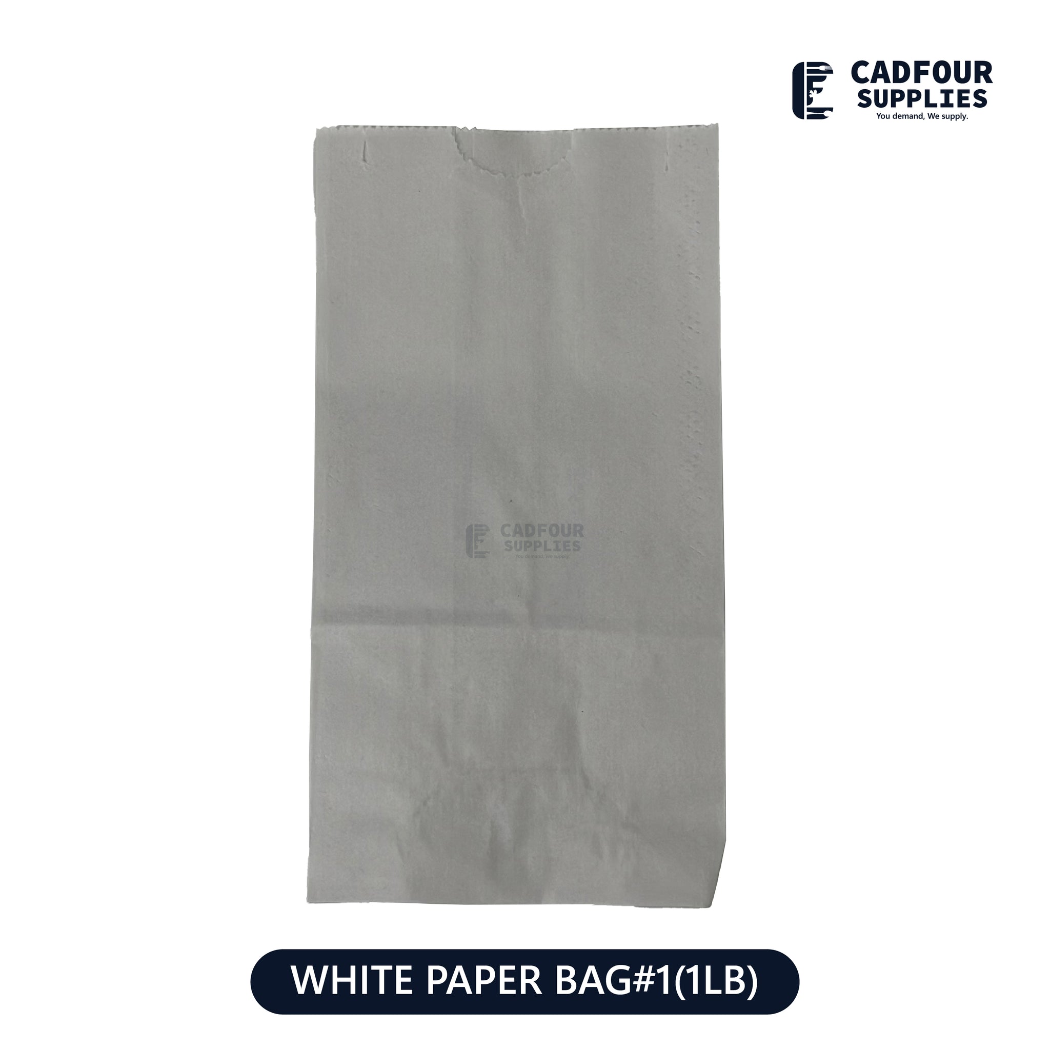 No 1 White Handleless Paper Bags