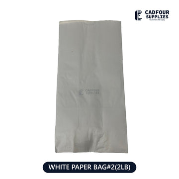 No 2 White Handleless Paper Bags