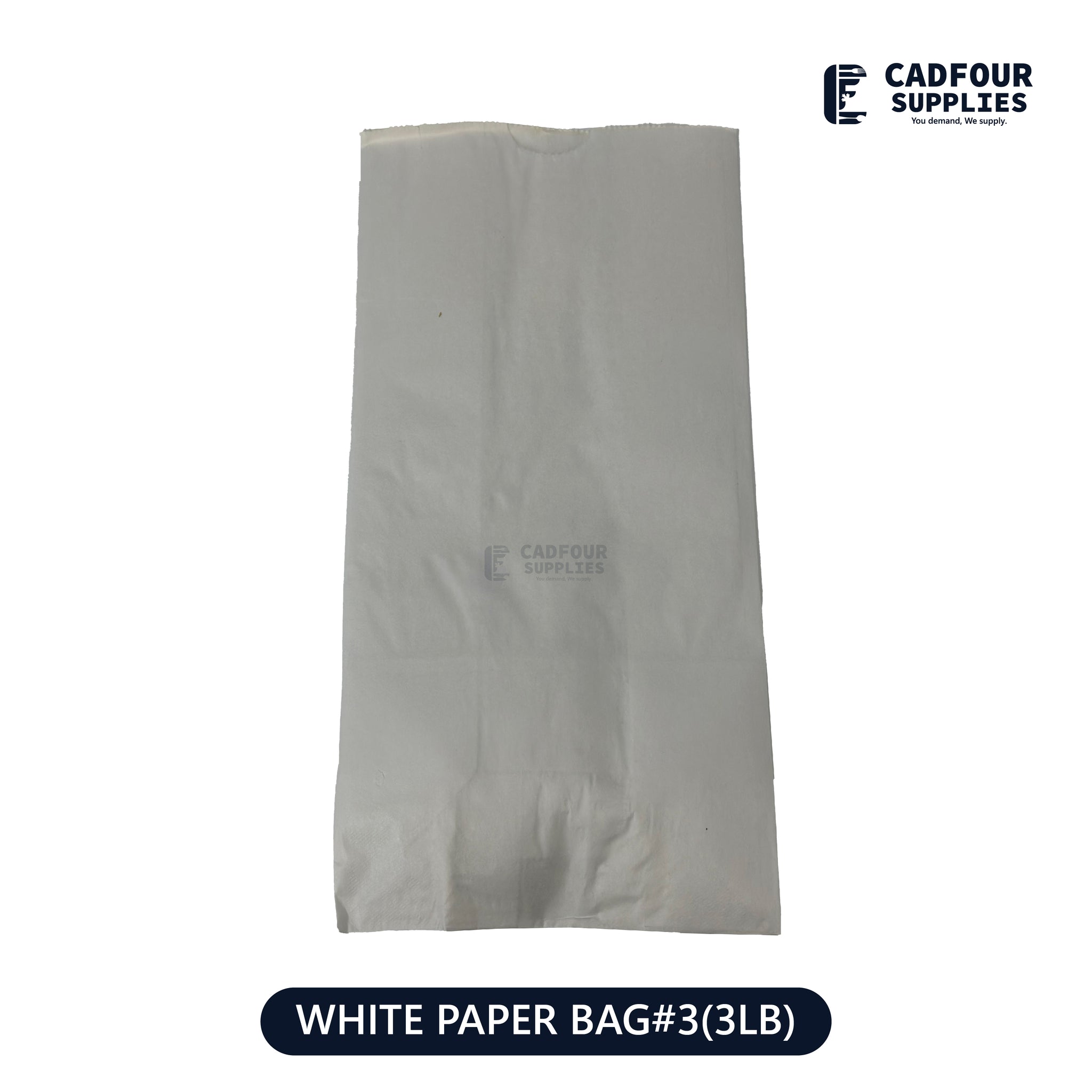 No 3 White Handleless Paper Bags