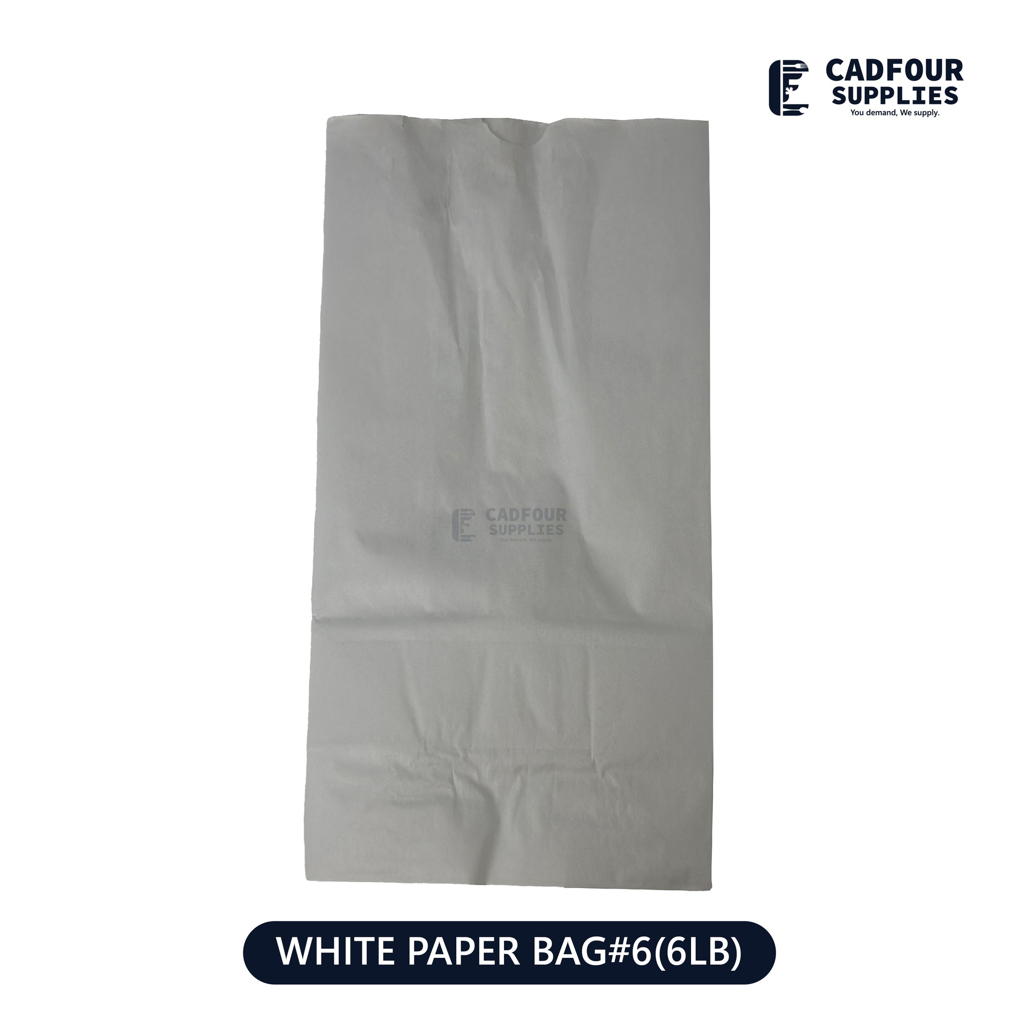 No 6 White Handleless Paper Bags