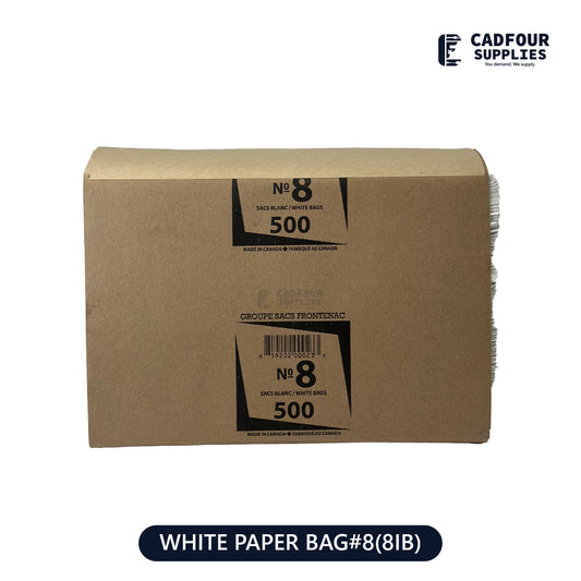 No 8 White Handleless Paper Bags