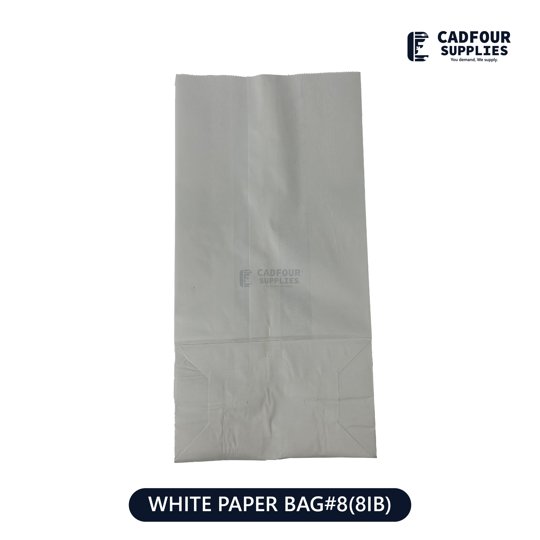 No 8 White Handleless Paper Bags