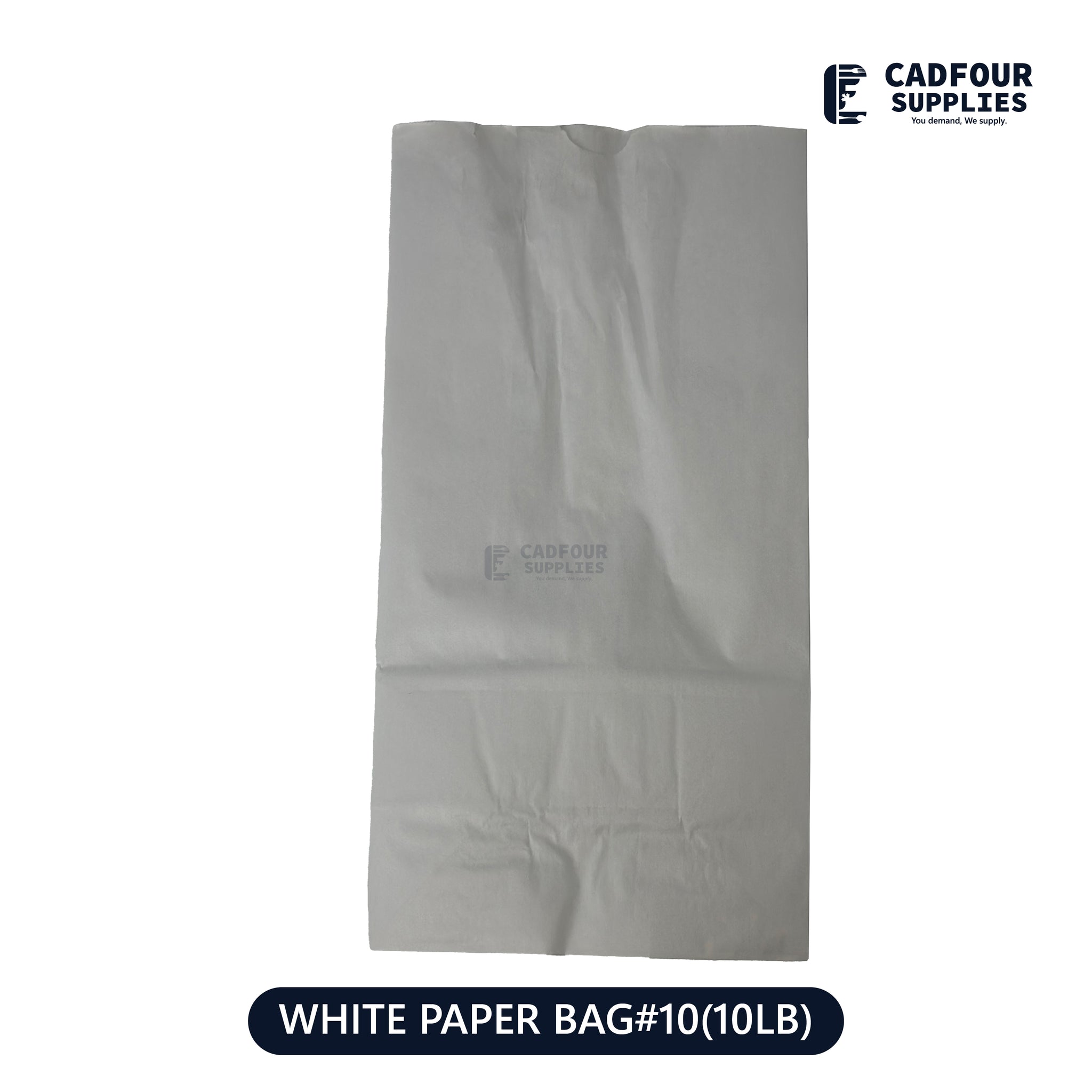 No 10 White Handleless Paper Bags
